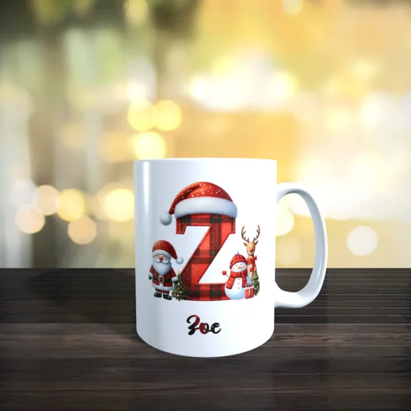 personalisierte weihnachtstasse mit name und initial z