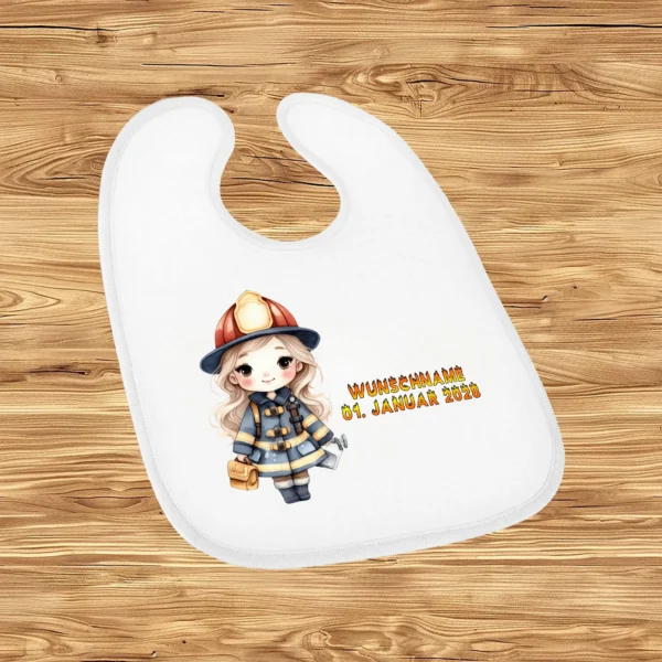 weisses babylaetzchen feuerwehrmann maedchen | tassenparadies.de