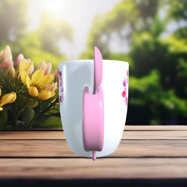 altrosa tasse mit loeffel danke fuer alles vorne | tassenparadies.de