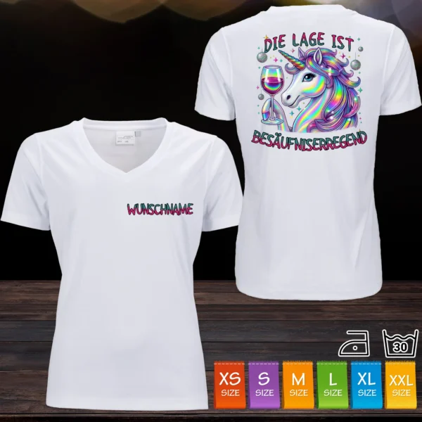 t-shirt die lage ist besäufniserregend mit wunschname