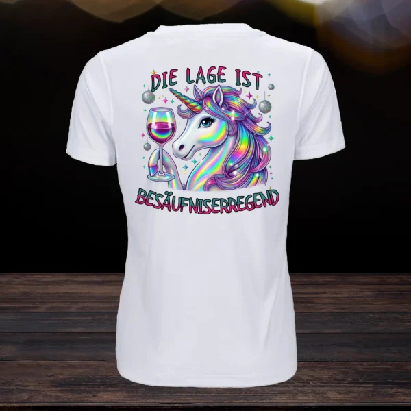 damen t shirt die lage ist besaeufniserregend hinten | tassenparadies.de