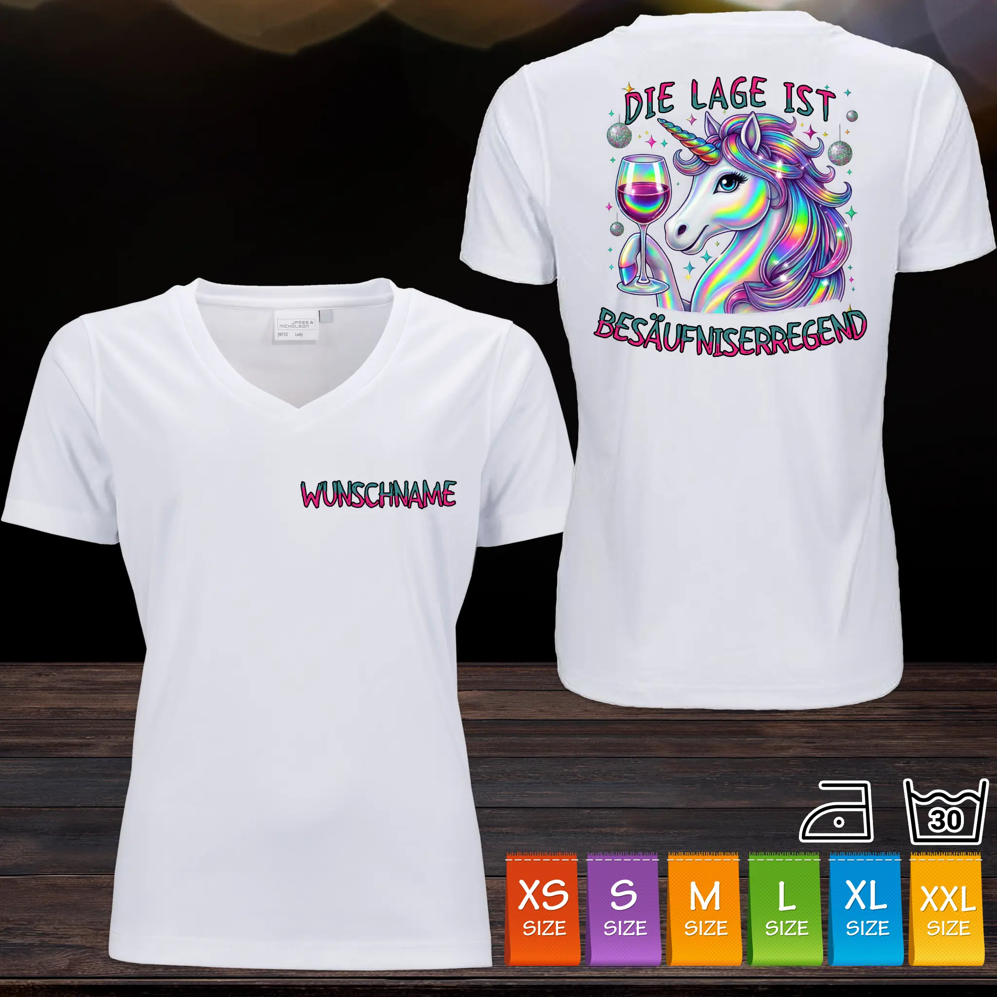 t-shirt die lage ist besäufniserregend mit wunschname