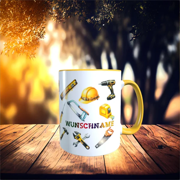 werkzeug tasse personalisierbar mit name