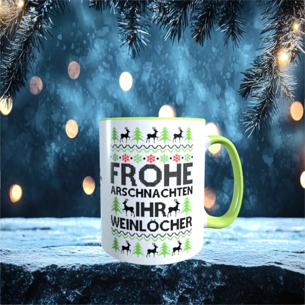 frohe arschnachten ihr weinlöcher tasse