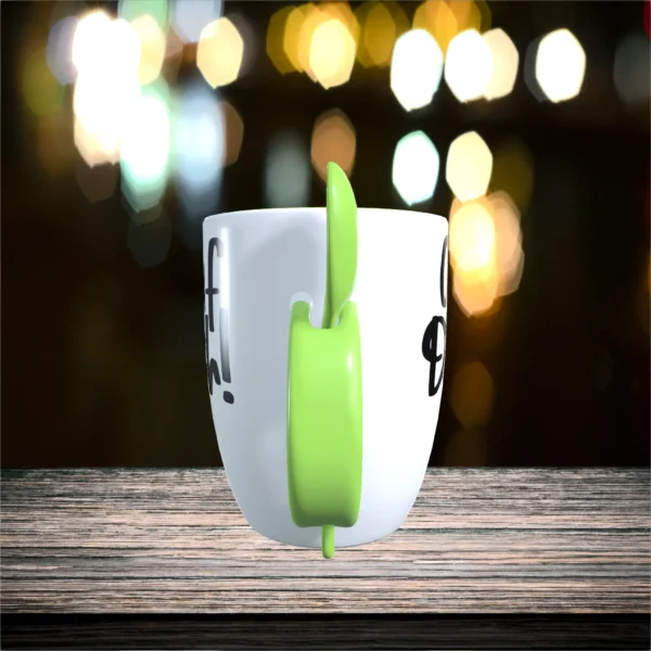 auf dich tasse mit loeffel gruen Left | tassenparadies.de