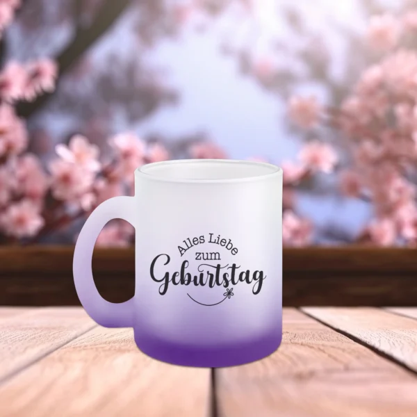 lila glastasse alles gute zum geburtstag links | tassenparadies.de