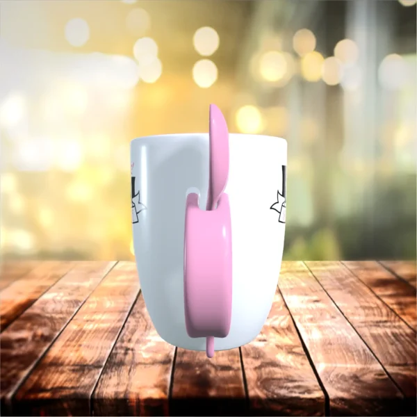 du bist die beste tasse mit loeffel altrosa Left | tassenparadies.de