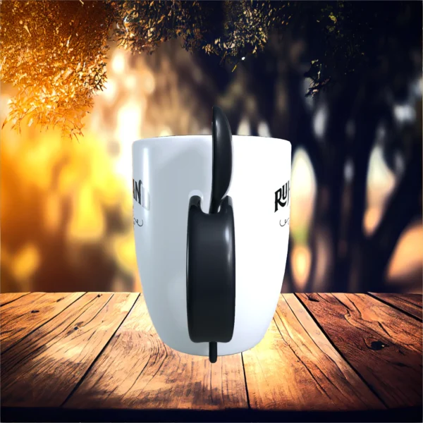 ich bin im ruhestand tasse mit loeffel schwarz Left | tassenparadies.de