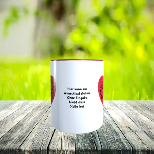 Alternative view of Tasse - Rotes Herz mit Rente als Wortblase