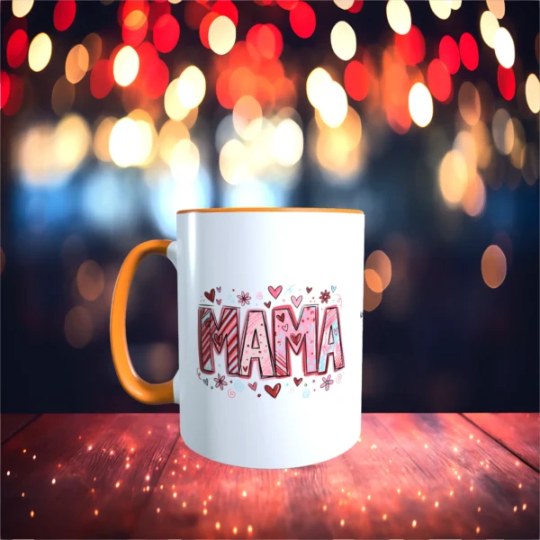 keramiktasse mama orange Front | tassenparadies.de