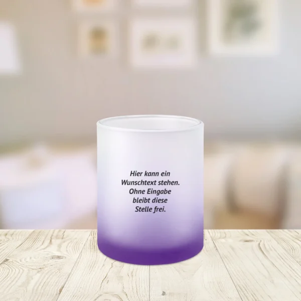 Alternative view of Freundschaft in einer Herz-Wortblase - Satinierte Glastasse