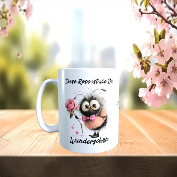 tasse diese rose ist wie du weiss Front | tassenparadies.de