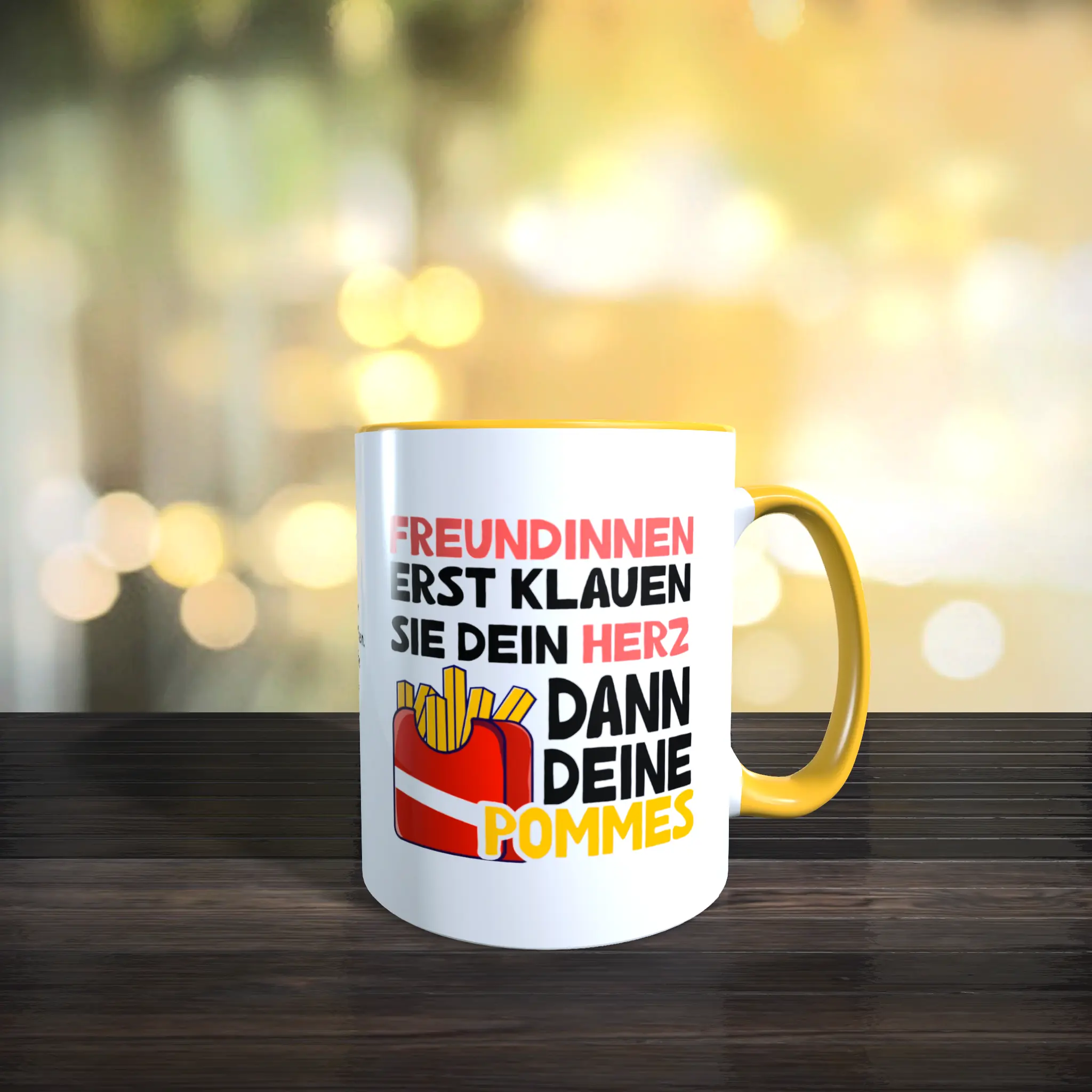 tasse freundinnen pommes