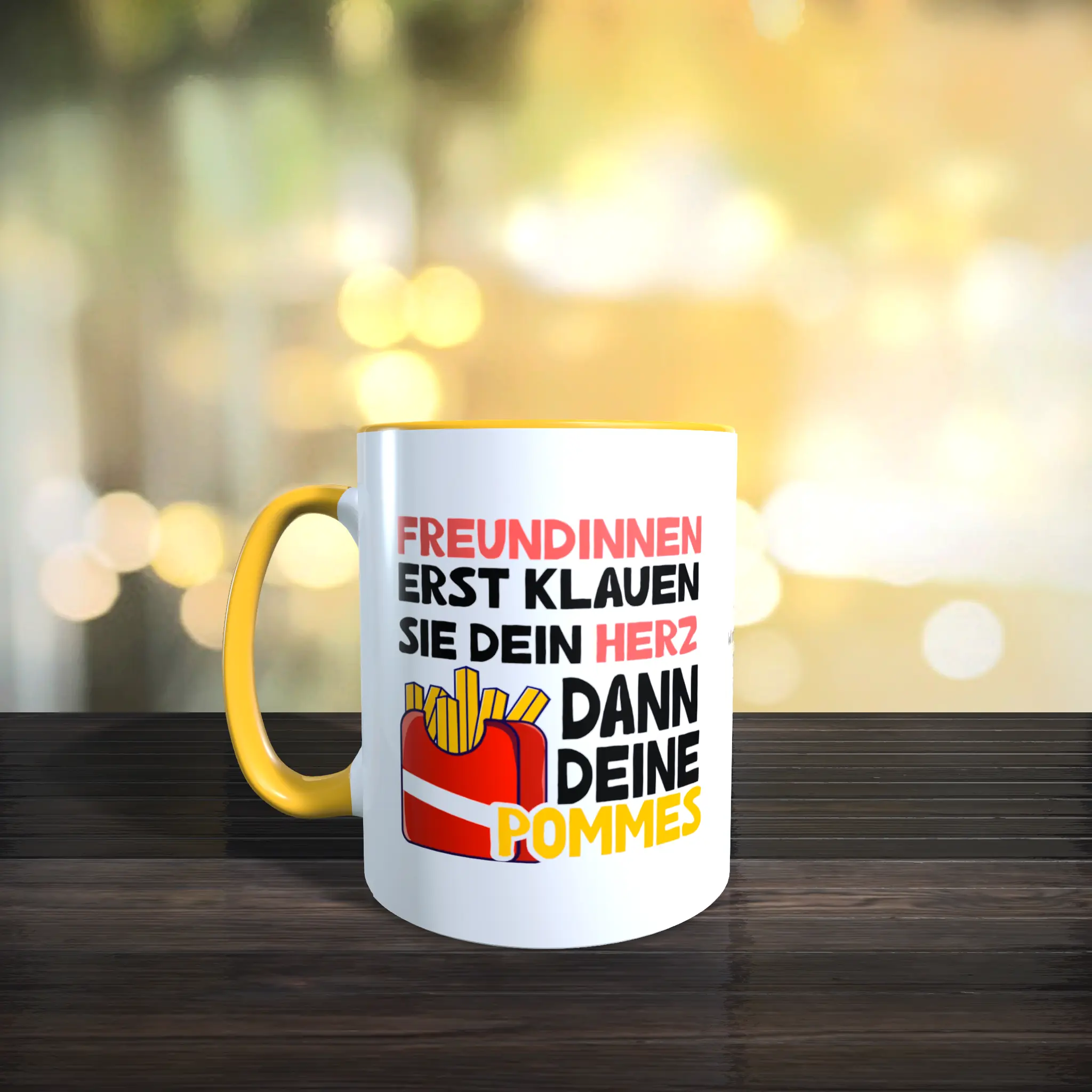 Tasse - Freundinnen - Erst klauen Sie Dein Herz dann Deine Pommes – Bild 3
